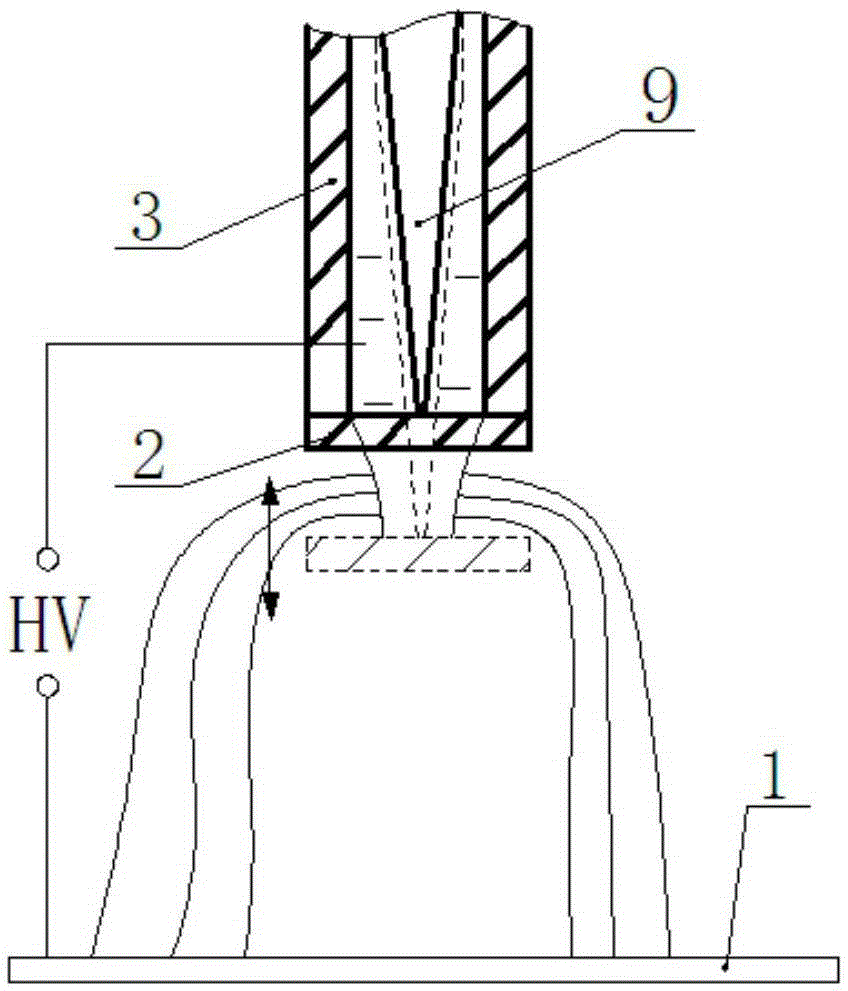 An opening and closing induction batch electrospinning device