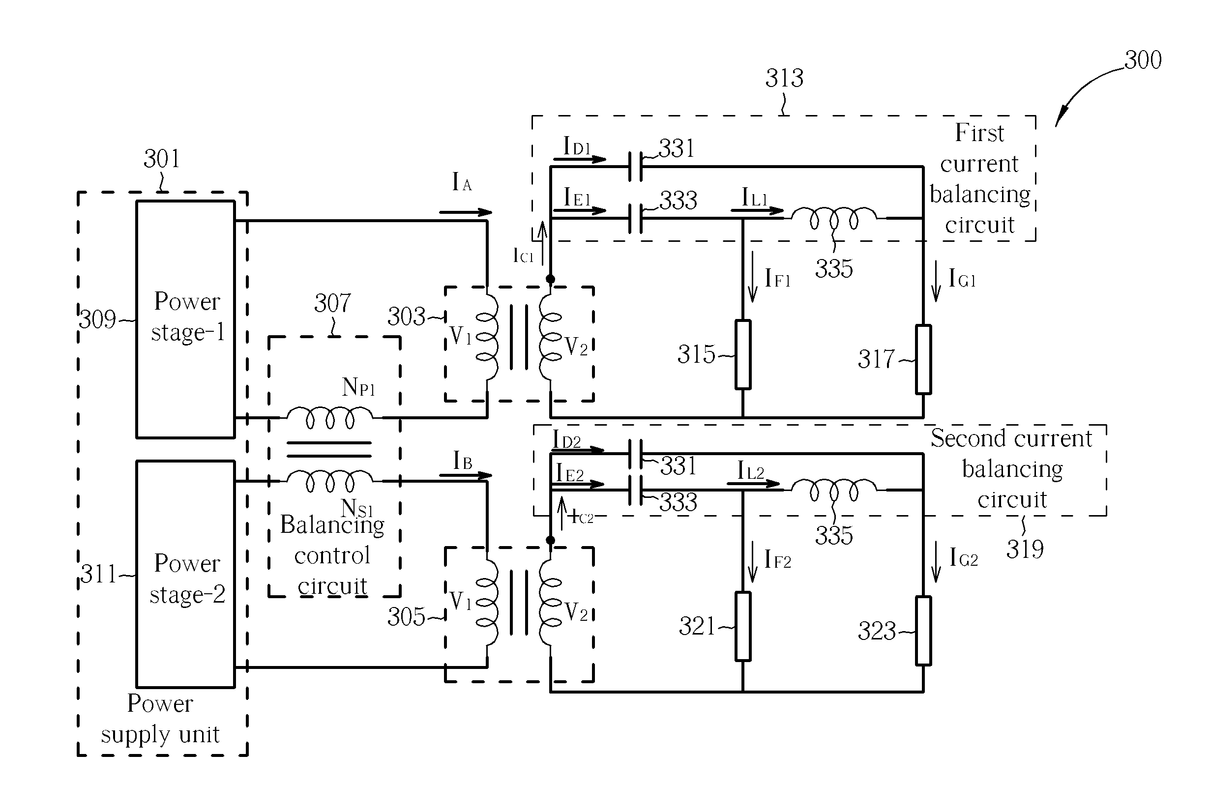 Driving system for electronic device and current balancing circuit thereof