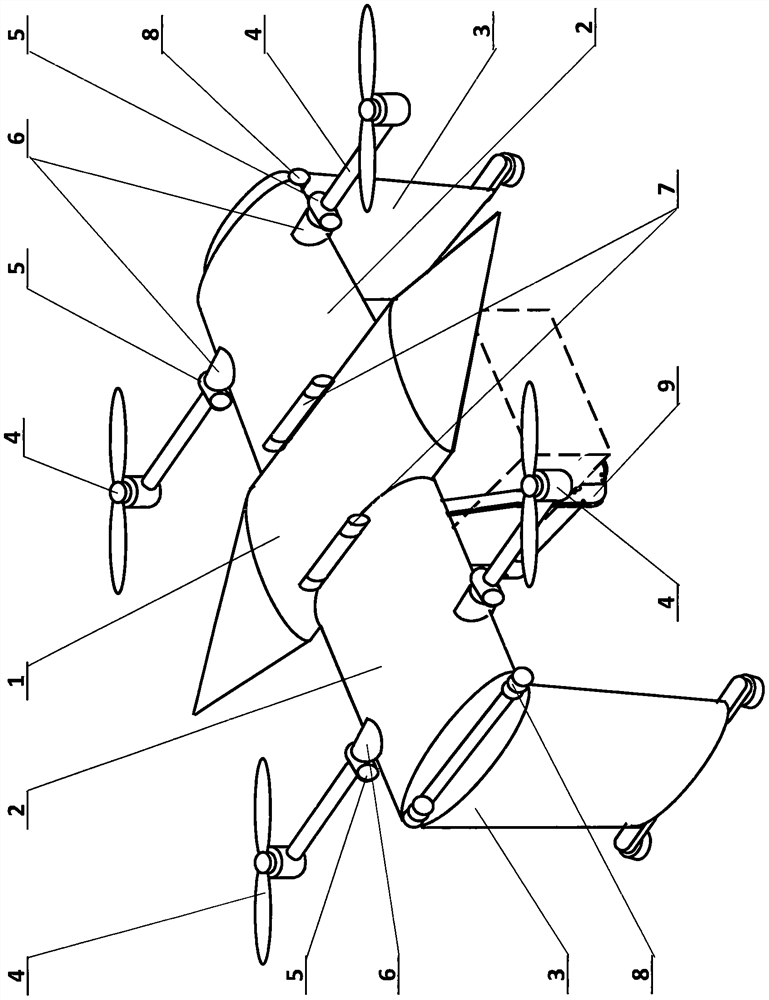 Wing-variable vertical take-off and landing self-grabbing and loading aircraft