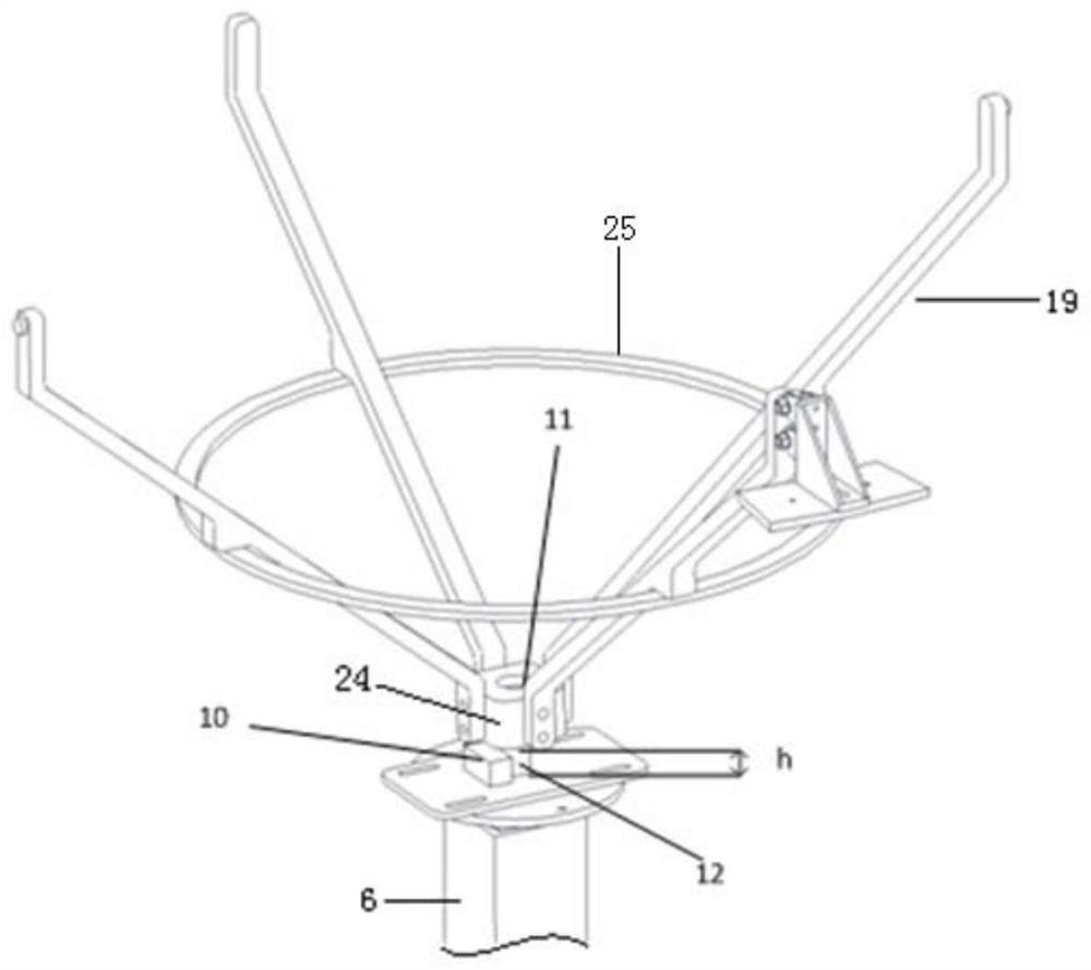 A guide device for assembly of a large storage tank of a spacecraft and its use control method