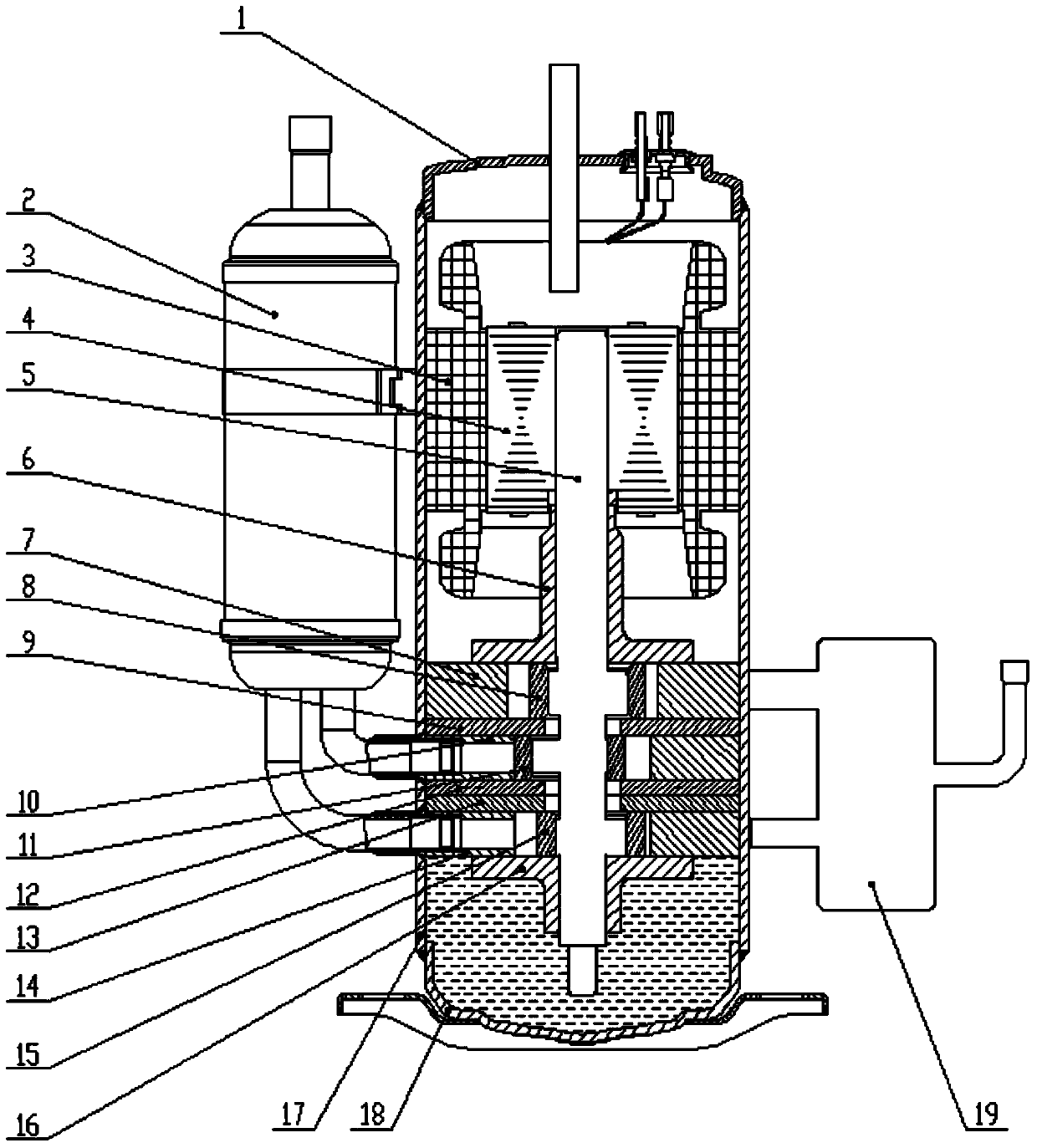 Rotary double-stage compressor