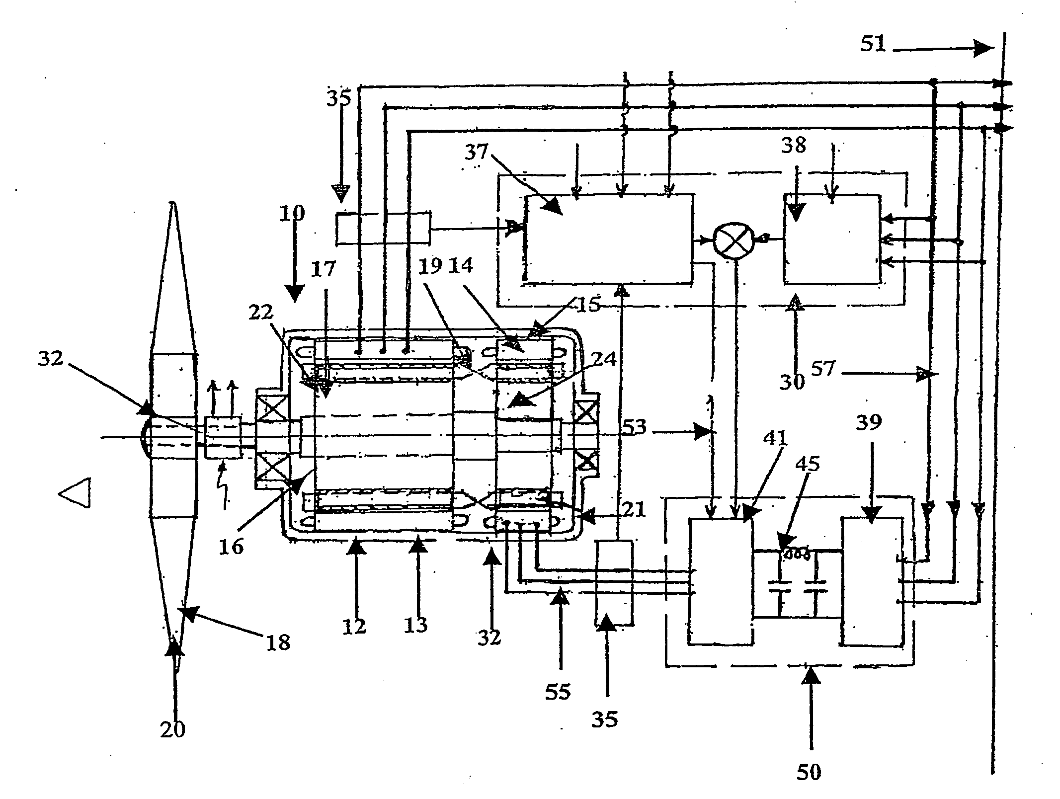 Variable speed power generator having two induction generators on a common shaft