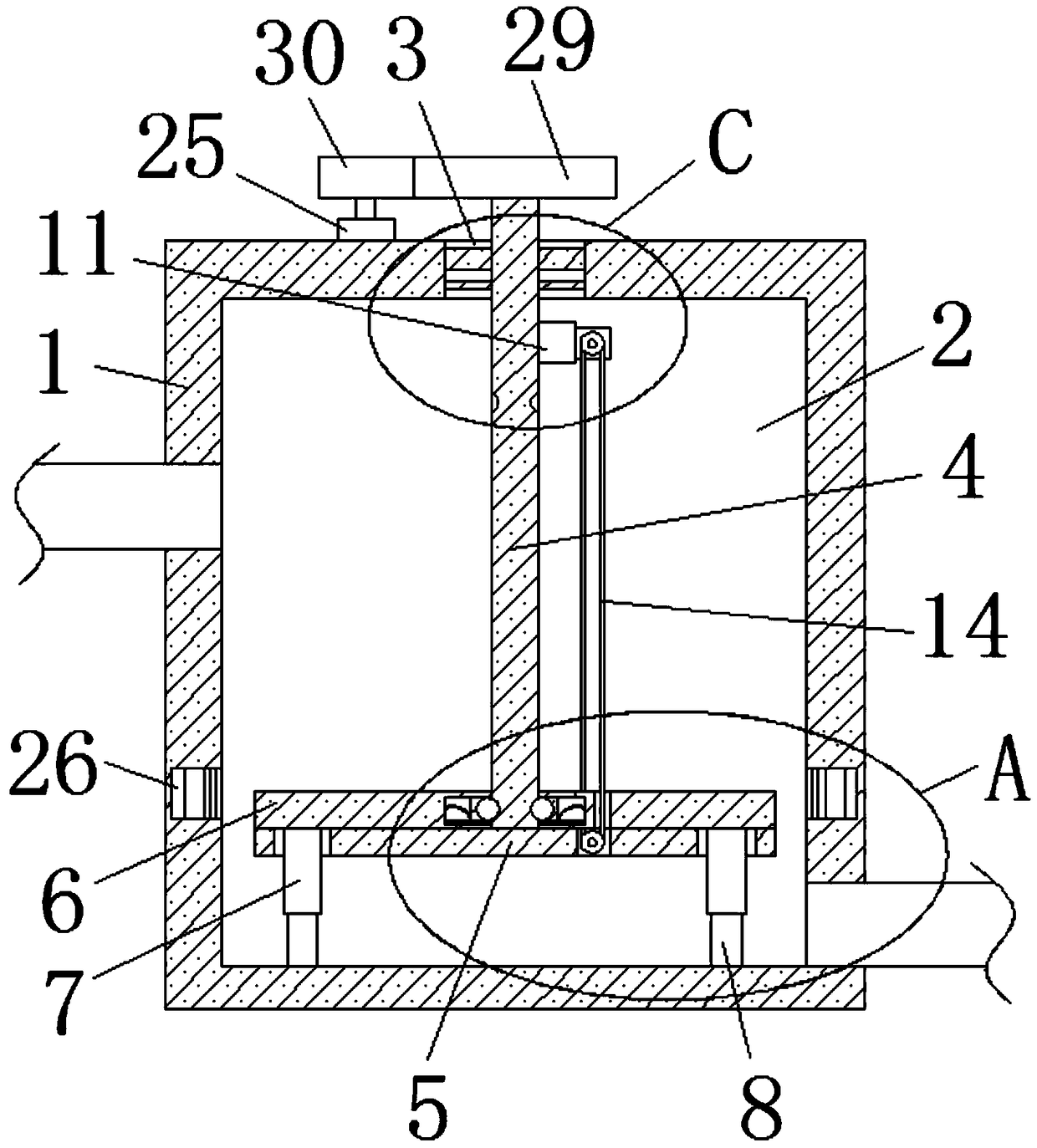 Sewage treatment device with desilting function, and desilting method thereof