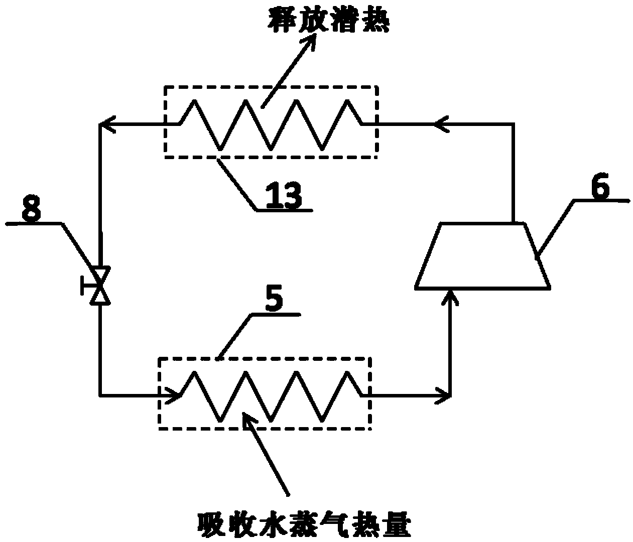 Vacuum membrane distillation type sewage treatment device capable of recycling heat