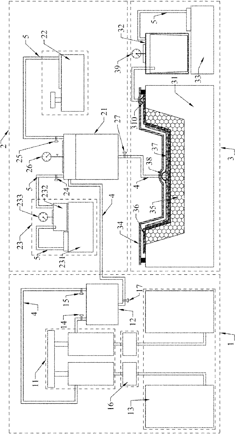 Integral molding technique and molding system for supersized composite material member