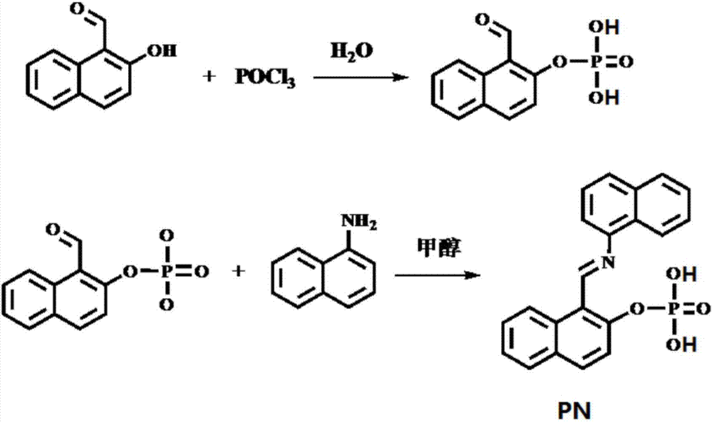 Fluorescent probe for assaying alkaline phosphatase and preparation method thereof