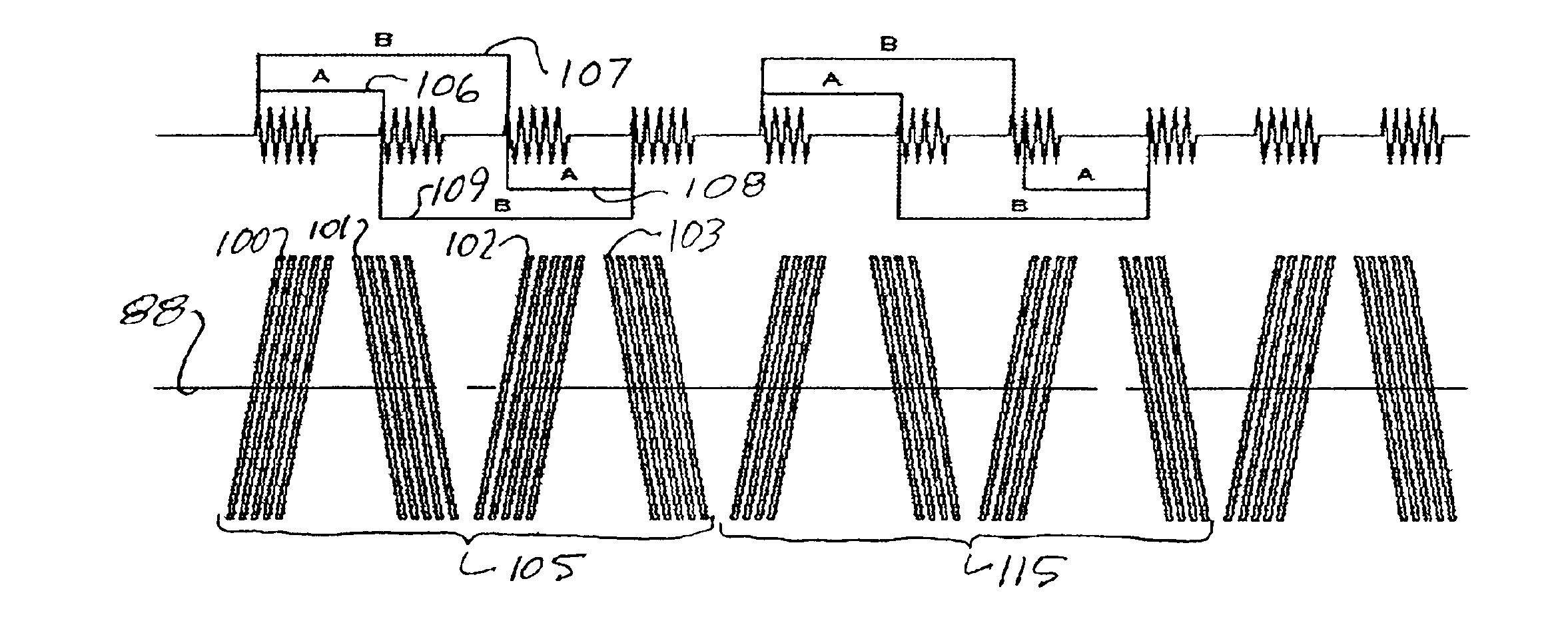 Timing based servo with fixed distances between transitions