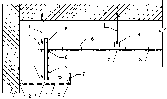 A light steel keel hanging shed and wall sealing structure