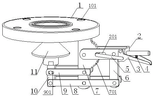 Rocker arm actuated conical piston valve