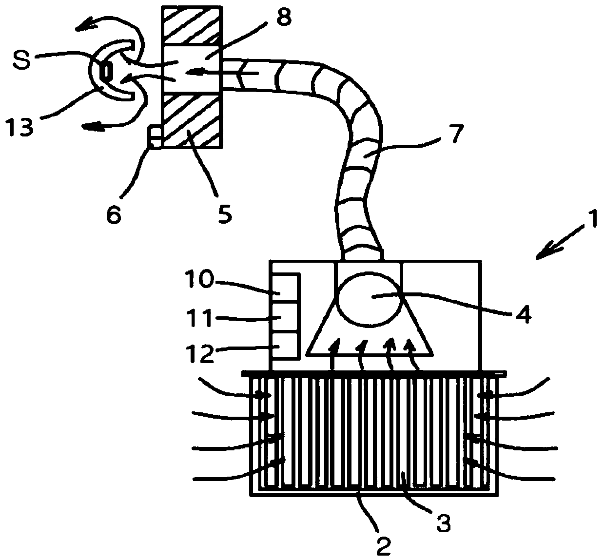 Indoor supply device of external air