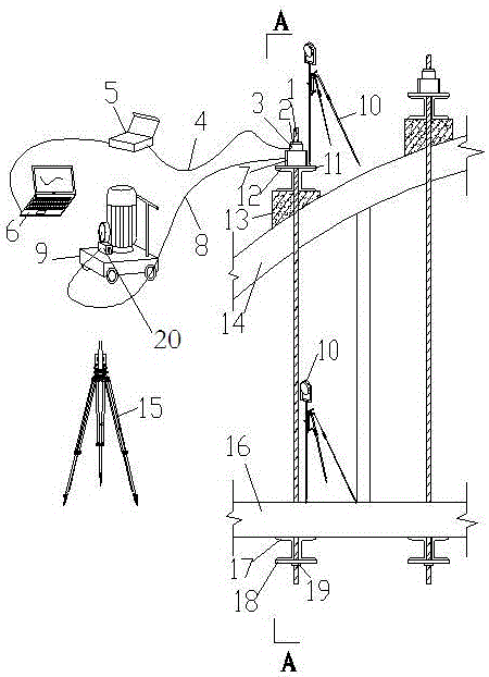 Replacing device for concrete tied arch bridge flexible suspension rod and using method thereof