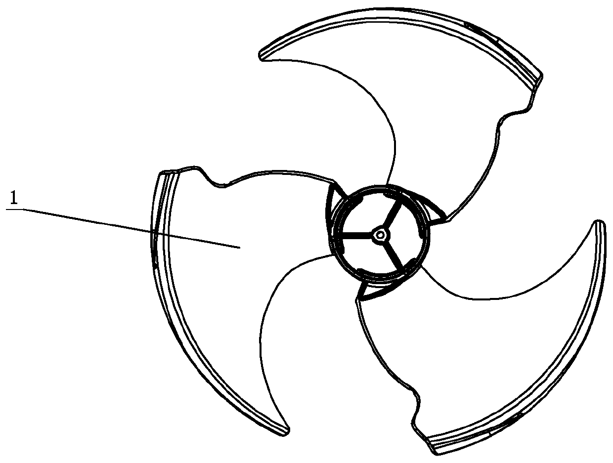 Axial flow fan with reinforcing rib structure