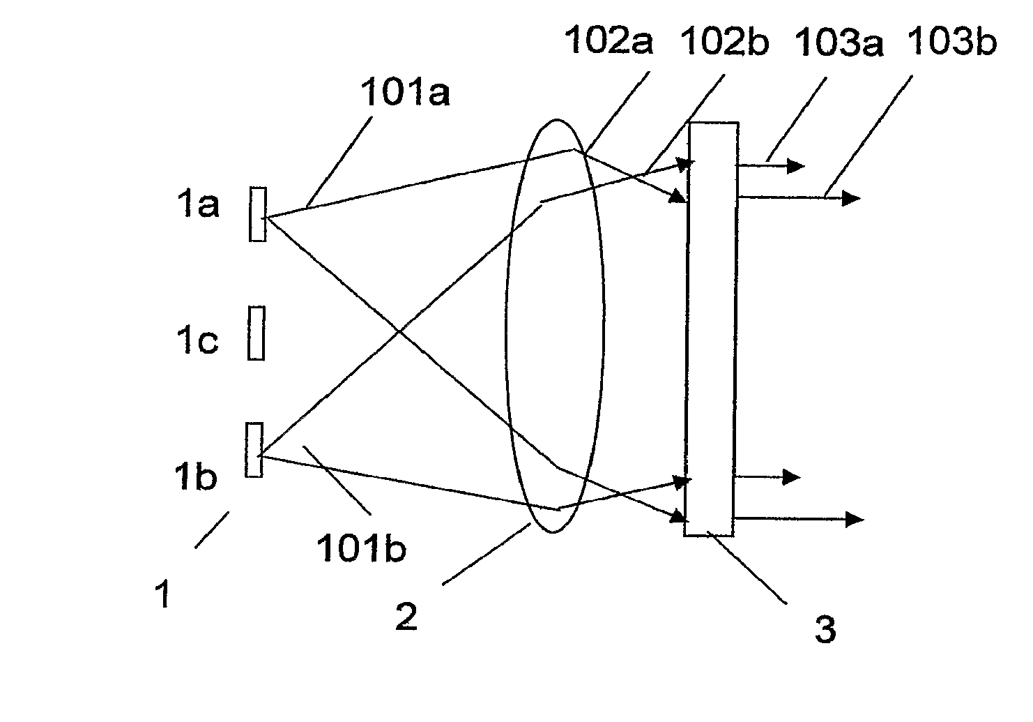 Apparatus for condensing light from multiple sources using bragg gratings