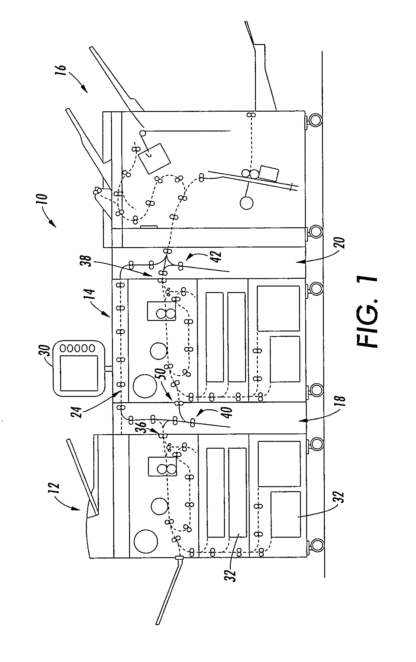Printing system with horizontal highway and single pass duplex