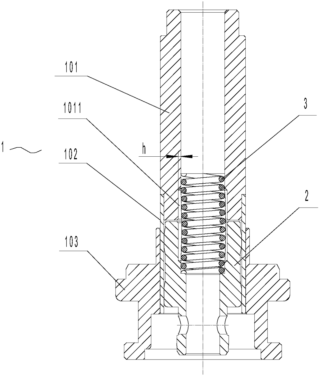 Main shaft for large flow electromagnetic valve type injector