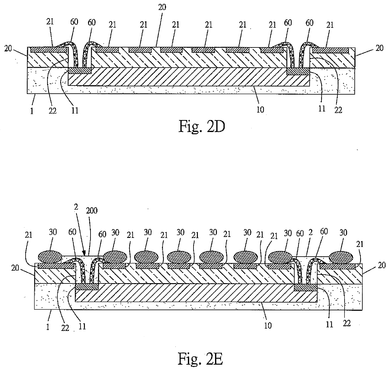 Fowbcsp chip module with packaging structure and manufacturing method of the same