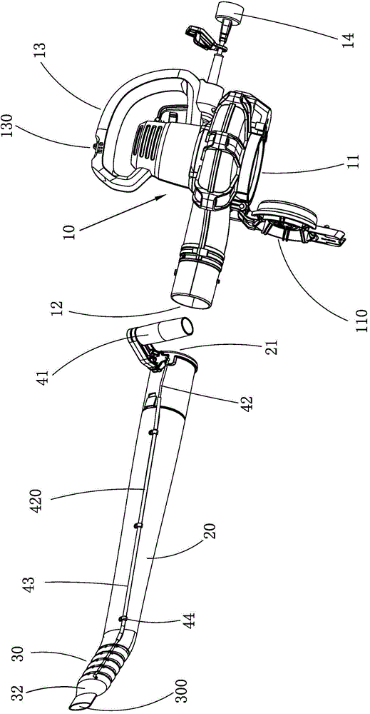 Blowing and sucking device and method for using same