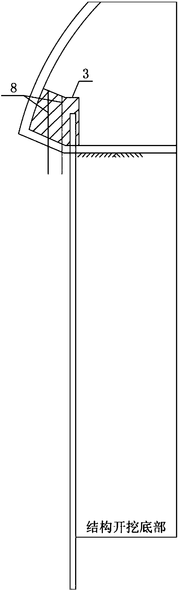 The initial support structure and construction method of the high side wall anchored and pulled in the underground structure of the underground structure in the rock formation