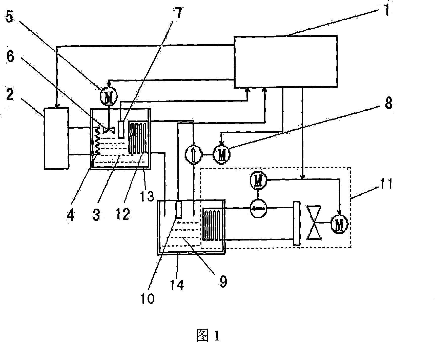 Liquid cooling cooling-down type thermostatic bath system and intelligent temperature control method