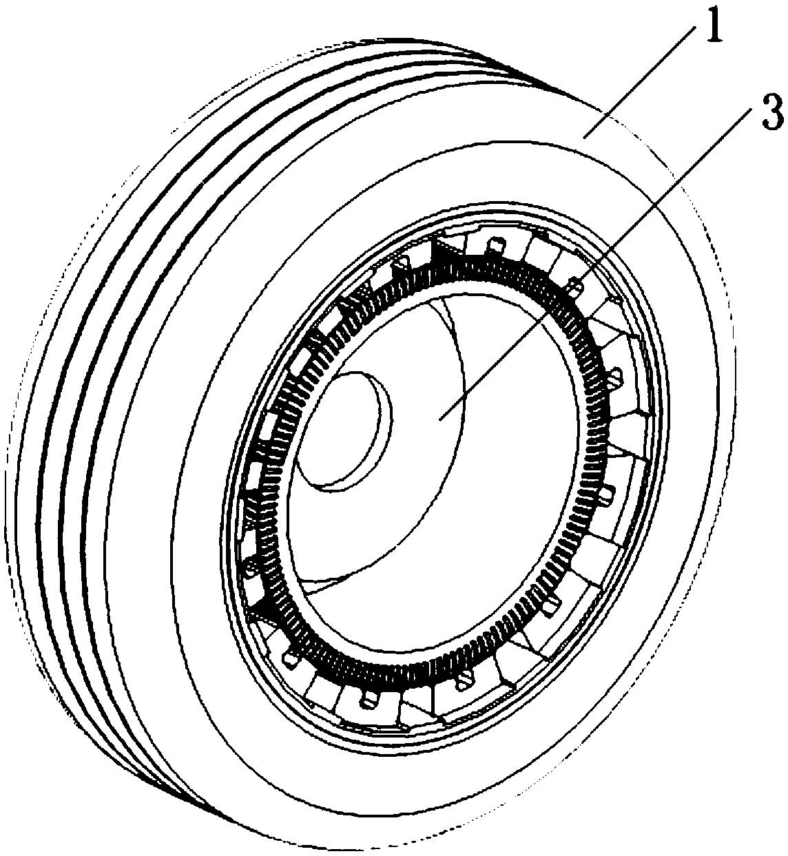 A direct drive wheel device based on a reluctance switch motor and its implementation method