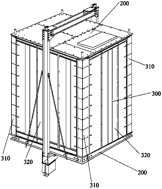 Telescopic connection structure for plates and telescopic car of elevator