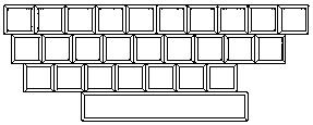 Keyboard with variable key surface size