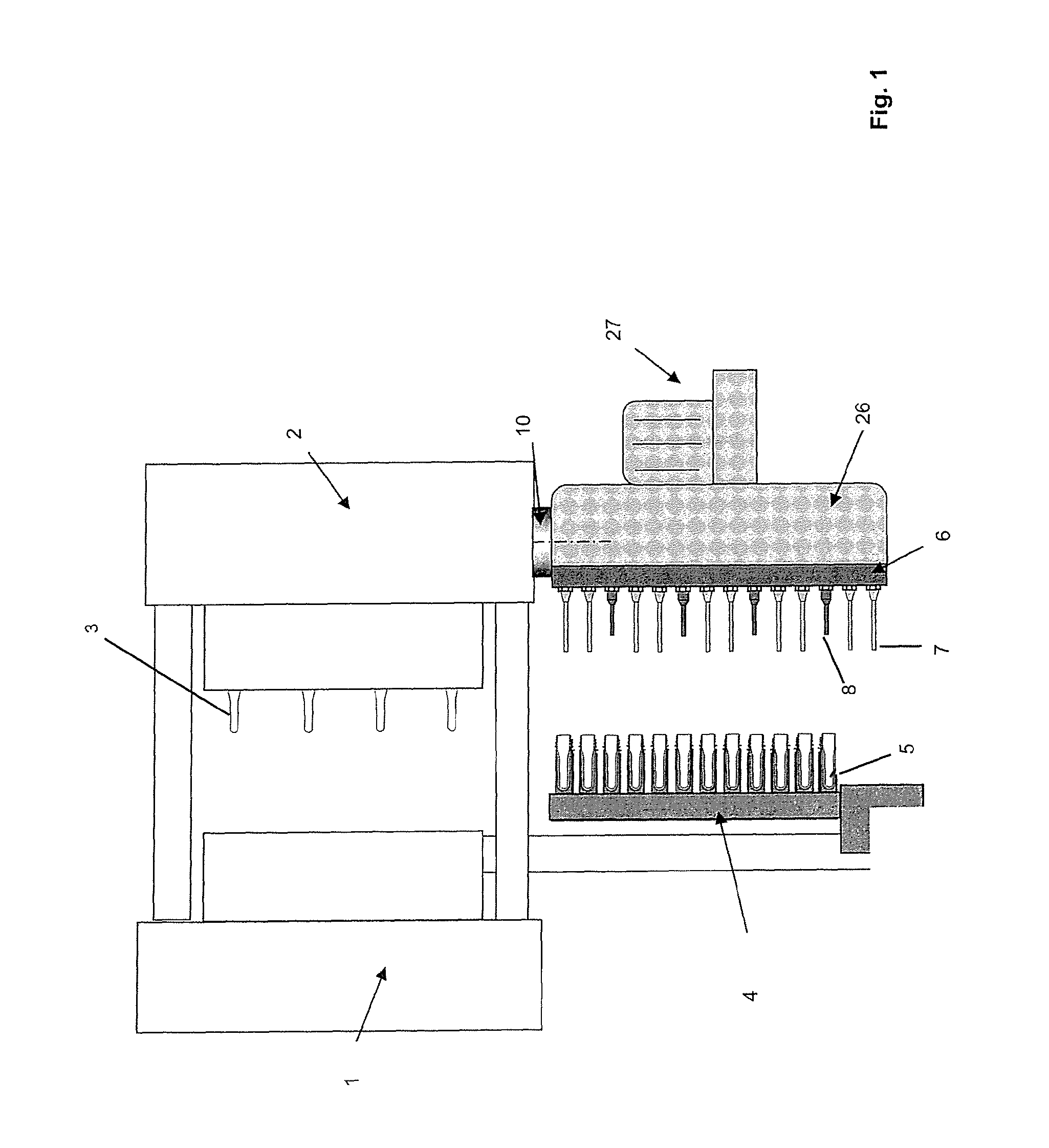 System for post-treating and transferring preforms