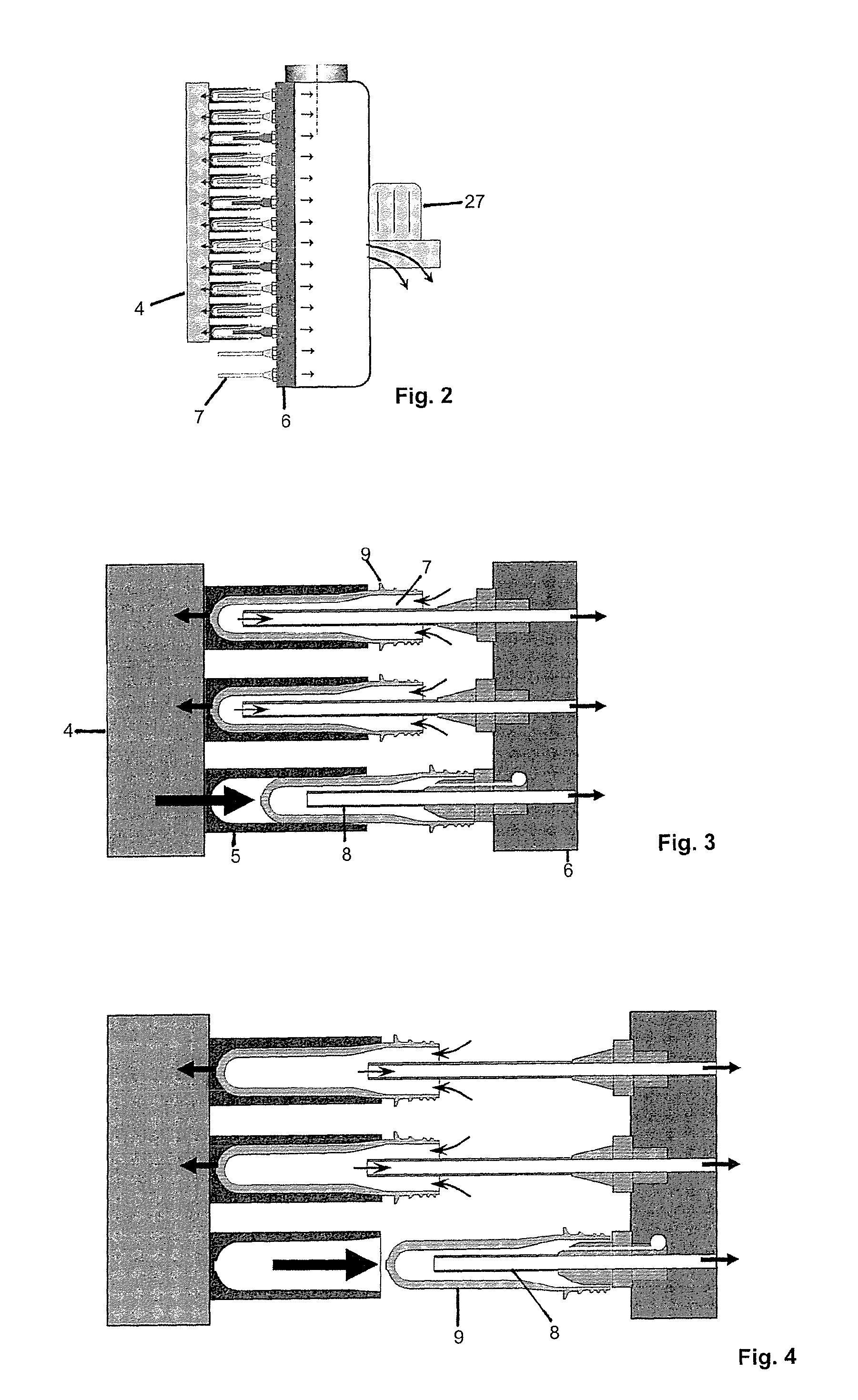 System for post-treating and transferring preforms