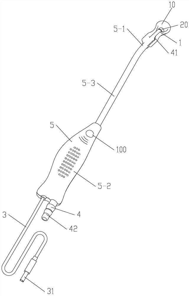 Direct-view induced abortion uterine curettage device with electronic protection mechanism, and direct-view induced abortion uterine curettage system