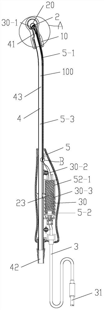 Direct-view induced abortion uterine curettage device with electronic protection mechanism, and direct-view induced abortion uterine curettage system