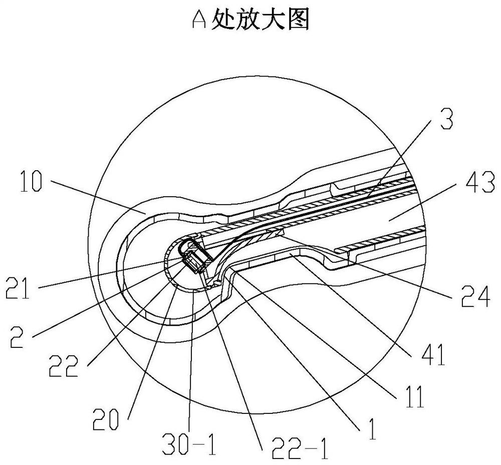 Direct-view induced abortion uterine curettage device with electronic protection mechanism, and direct-view induced abortion uterine curettage system