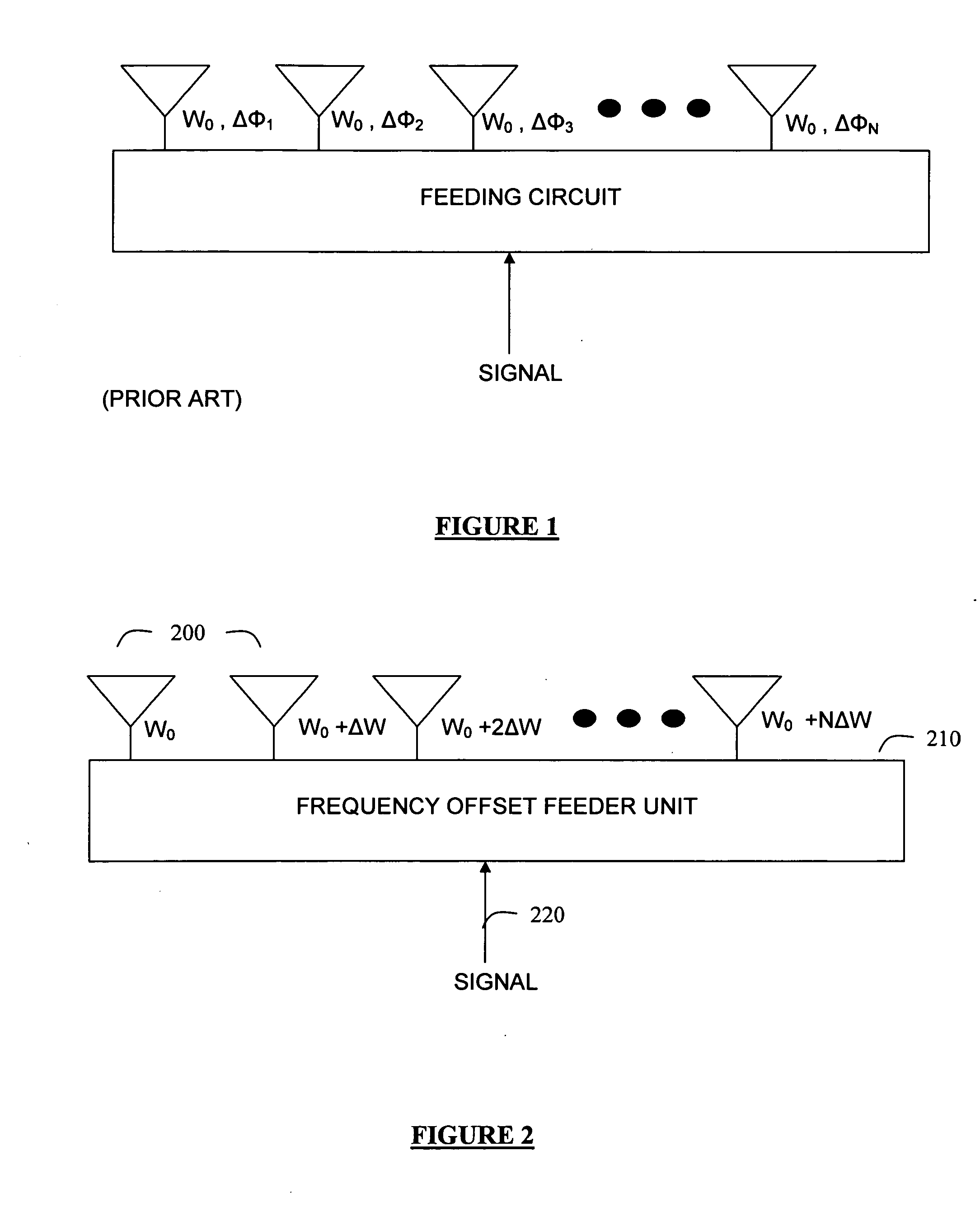 Frequency mode of locking phased arrays for synthesizing high order traveling interference patterns