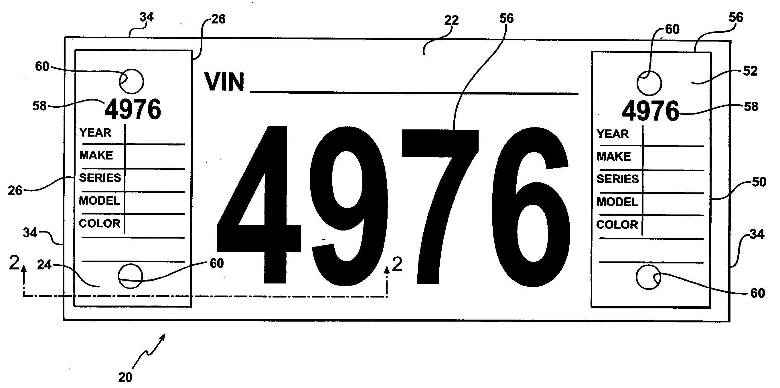 Vehicle inventory sticker form