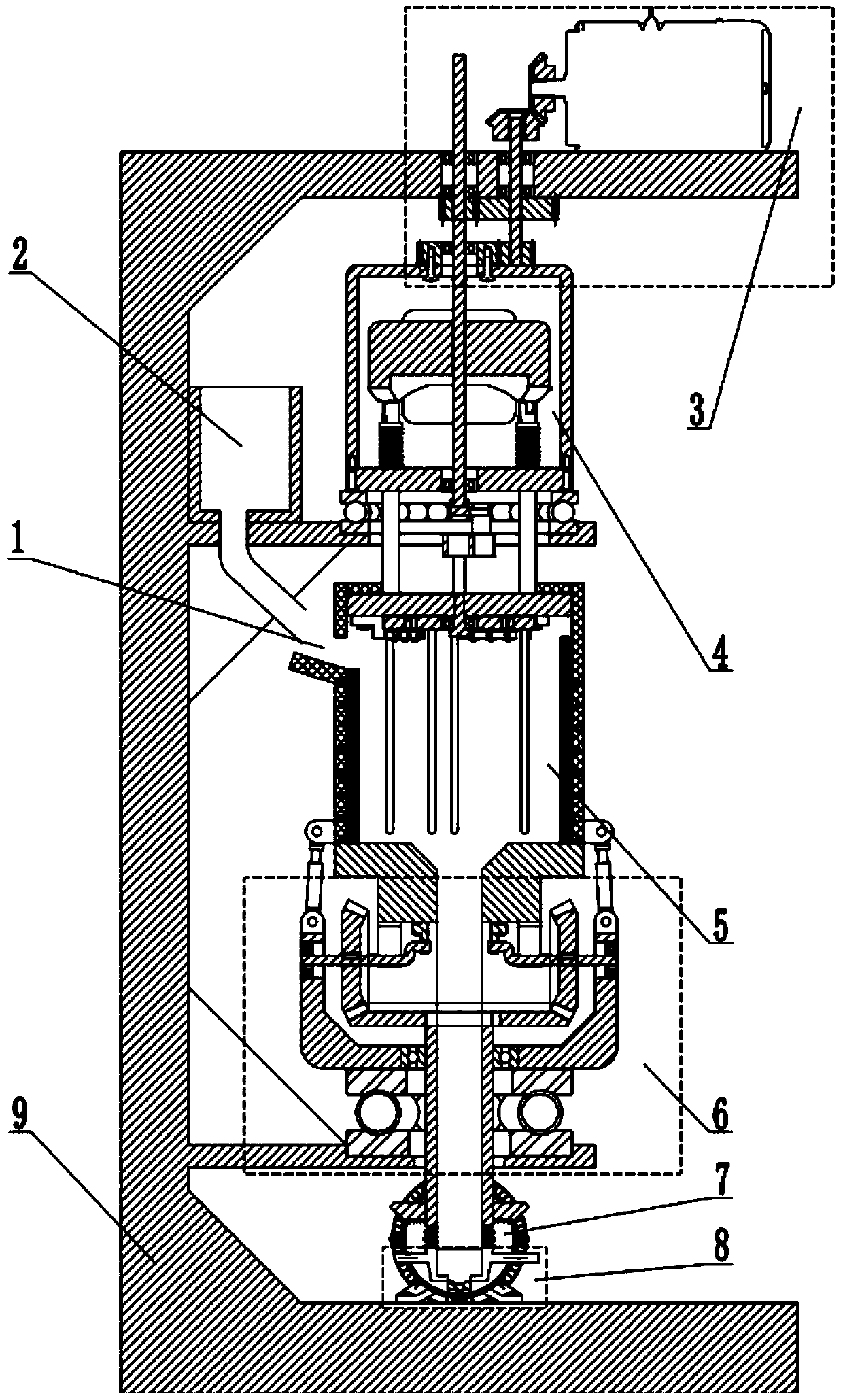 Rotary vibration coupling stirring device for preparing semi-solid blanks