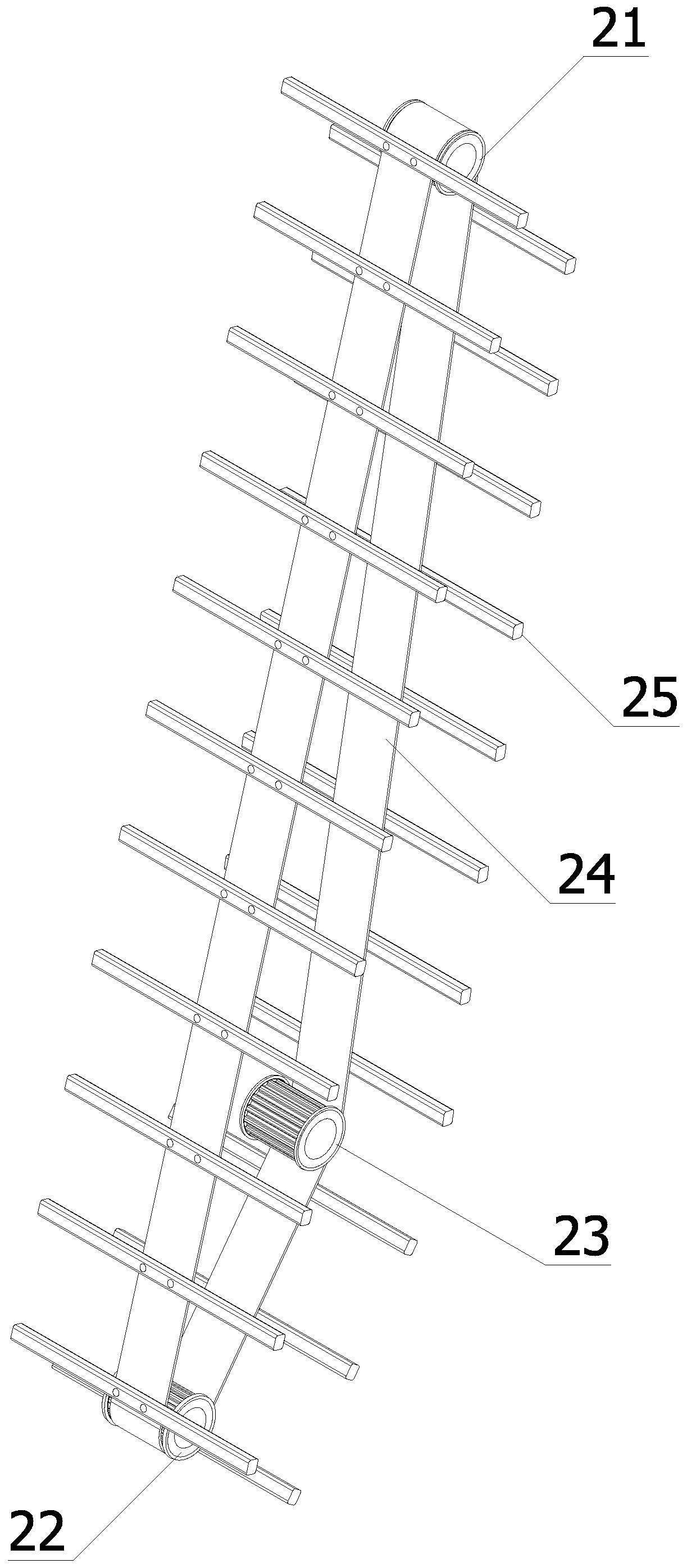 A climbing delivery ladder for power grid