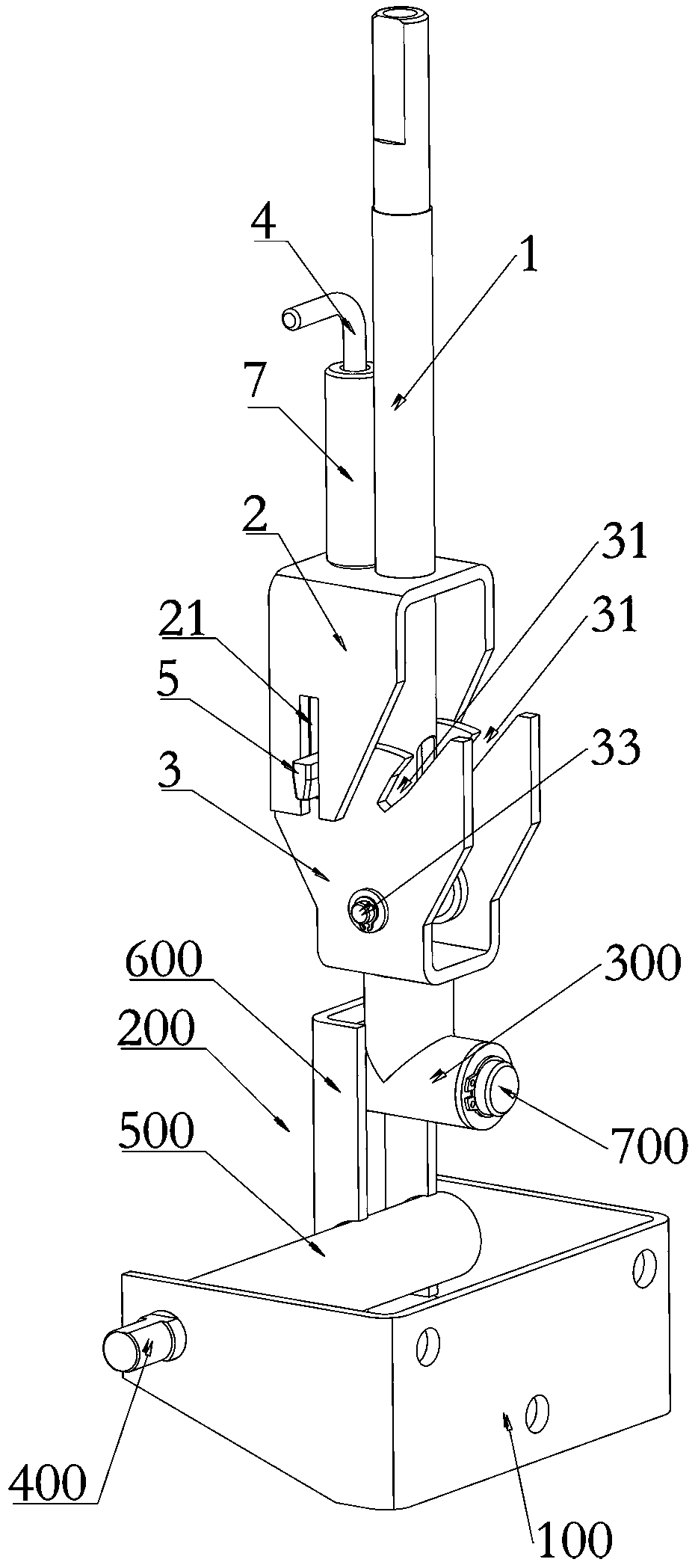 Position adjustable handle lever and agricultural machinery steering handle