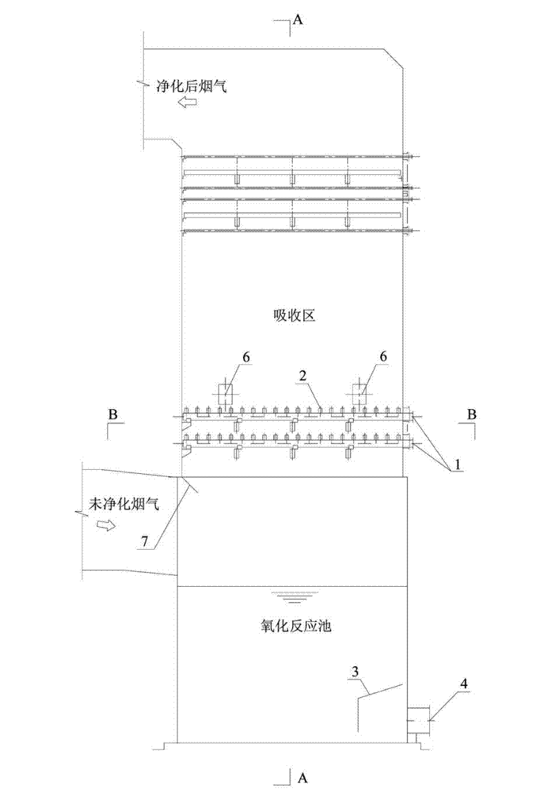 Absorption tower for wet flue gas desulfurization