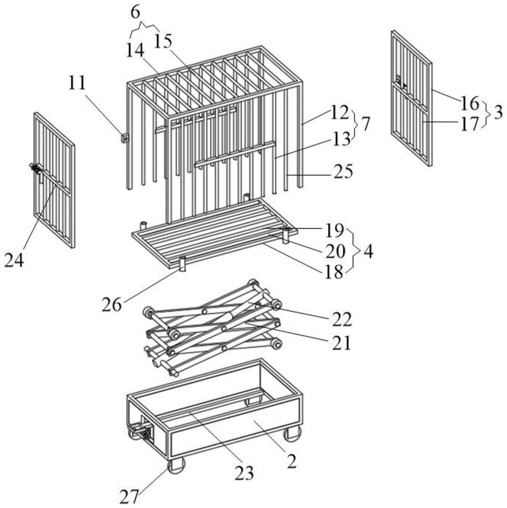 Special protection and fixation cage for miniature pigs