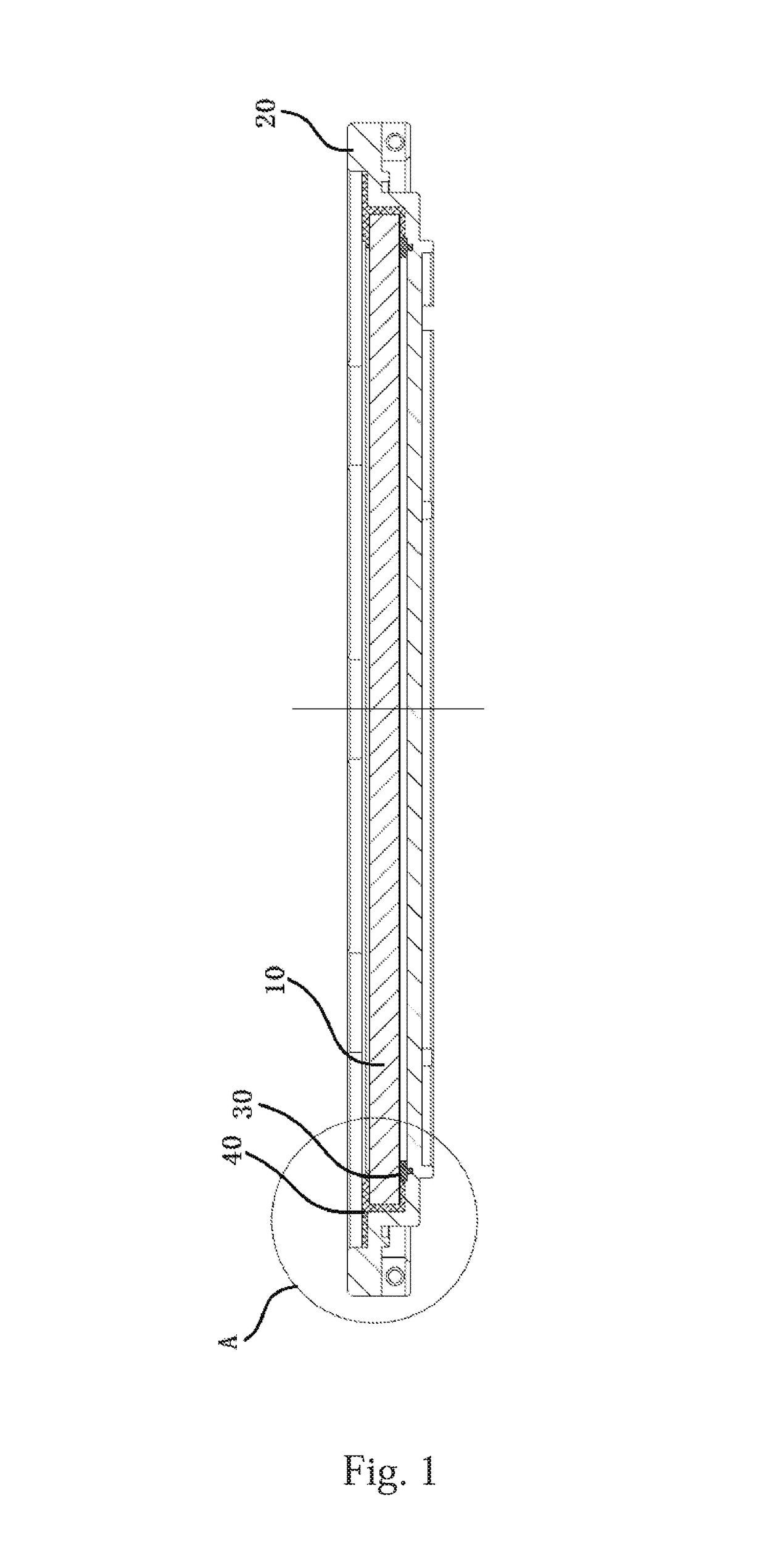 Packaging structure for waterproof LED lamp and method of making the same