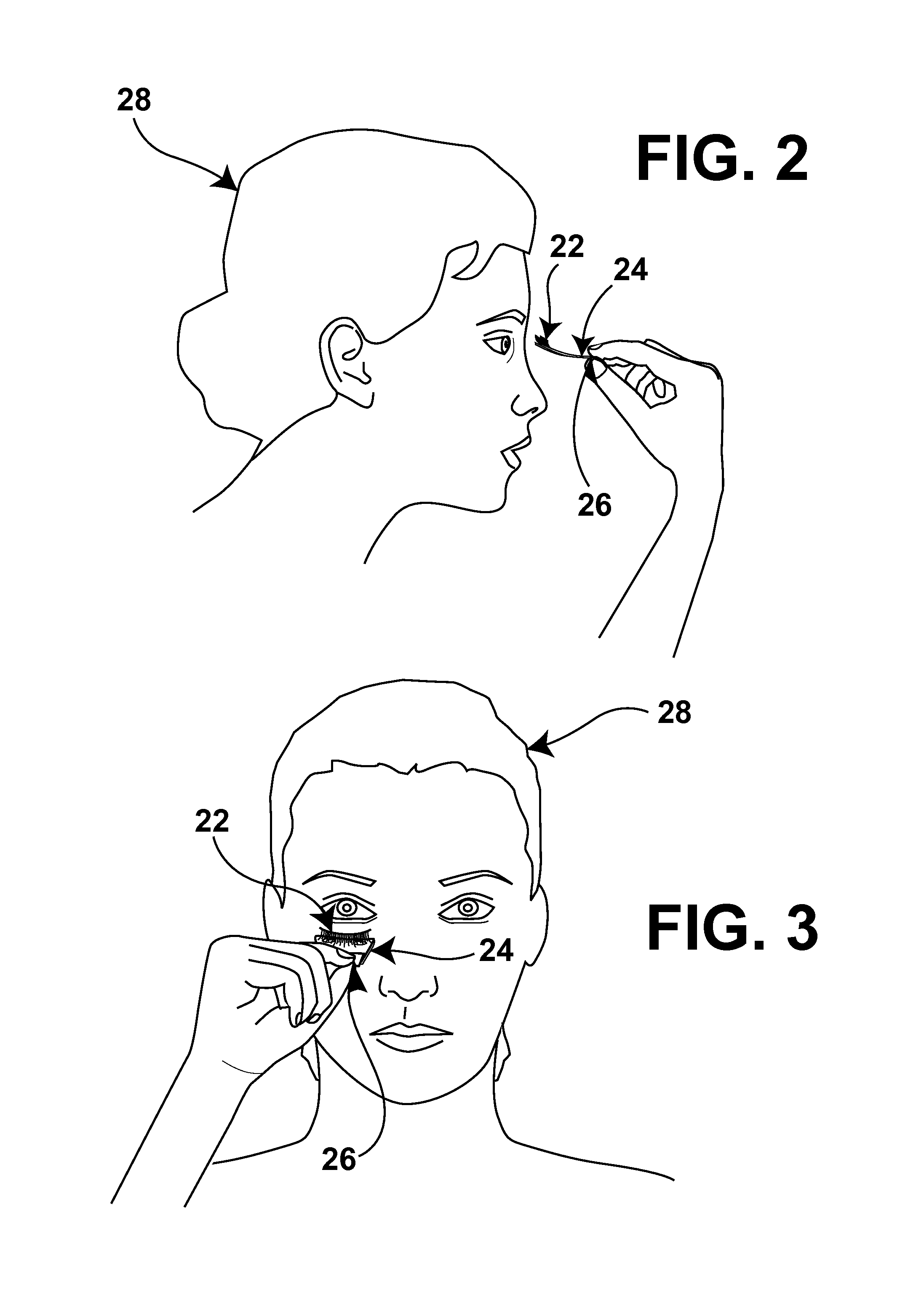 Combined tray and applicator for holding and facilitating application of false eyelashes