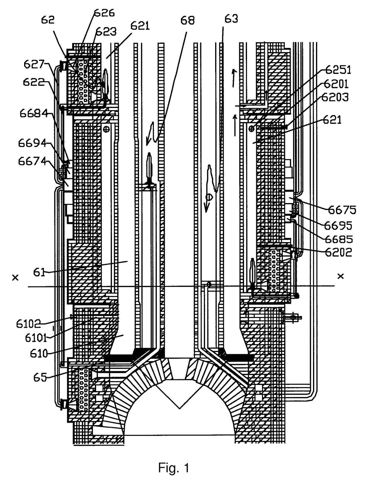 Internal combustion heating device of coal pyrolyzing furnace