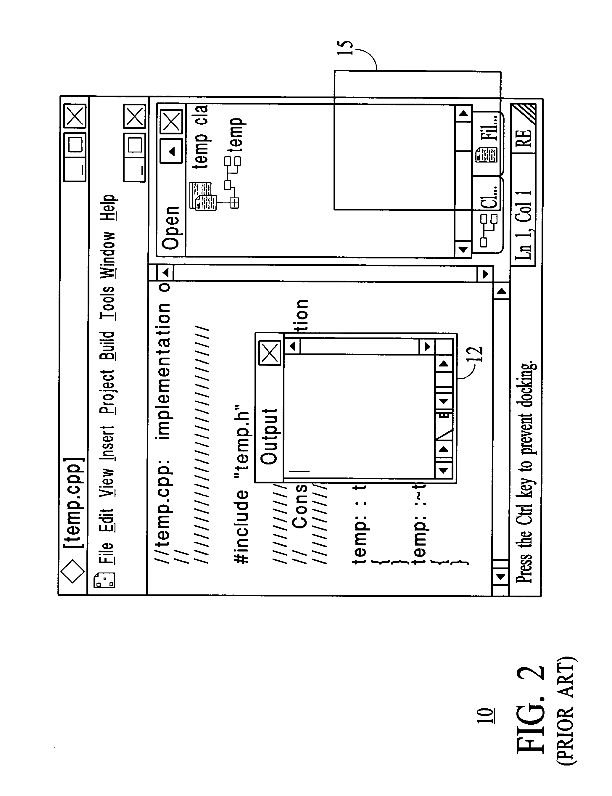 Method and system for providing feedback for docking a content pane in a host window