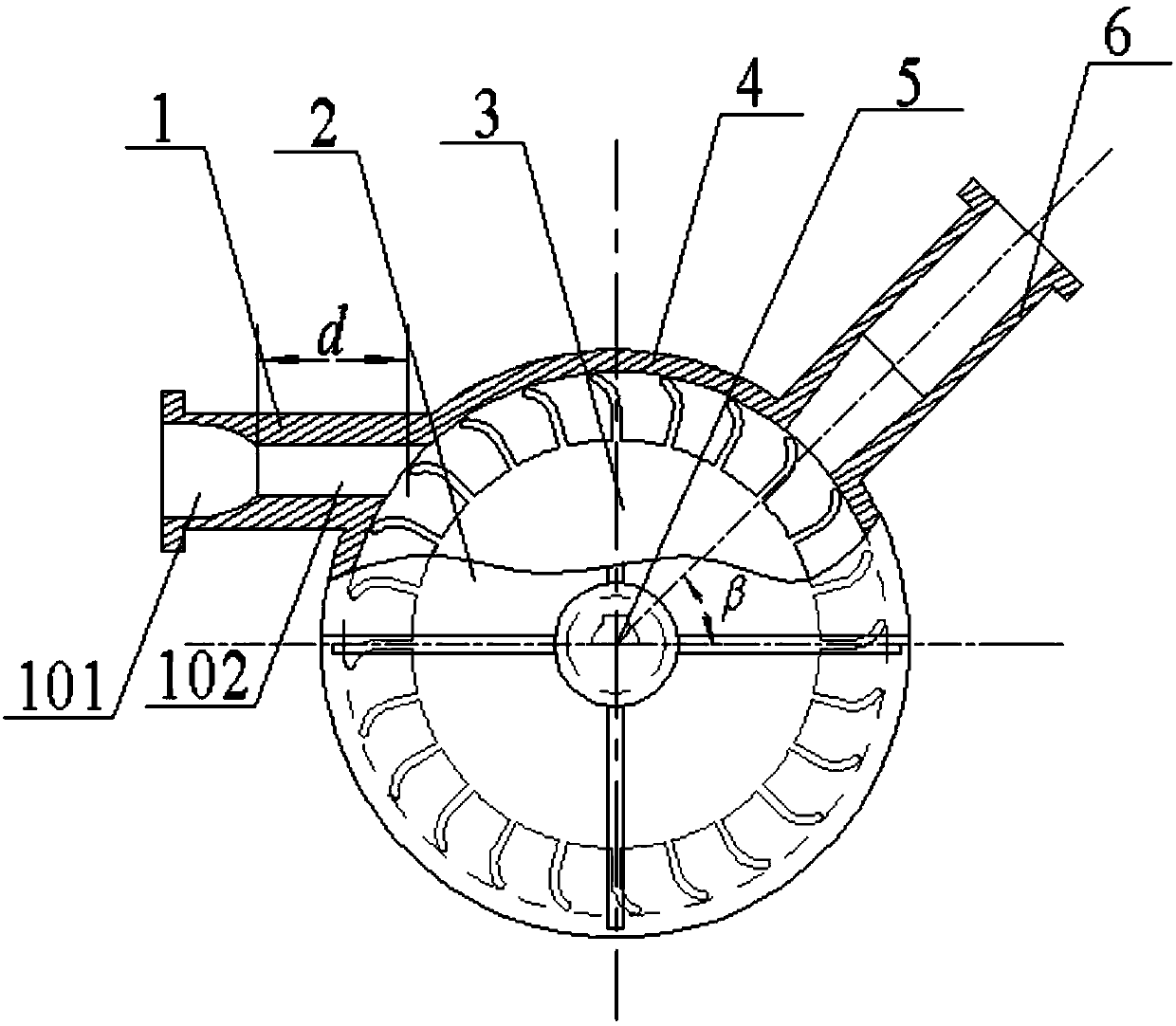 Water turbine of a direct-connected reel sprinkler irrigation machine