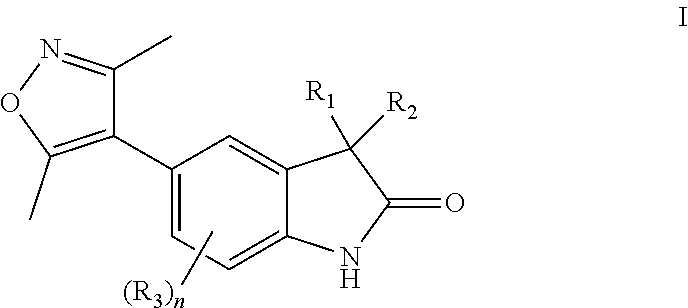 Substituted 5-(3,5-dimethylisoxazol-4-yl)indoline-2-ones