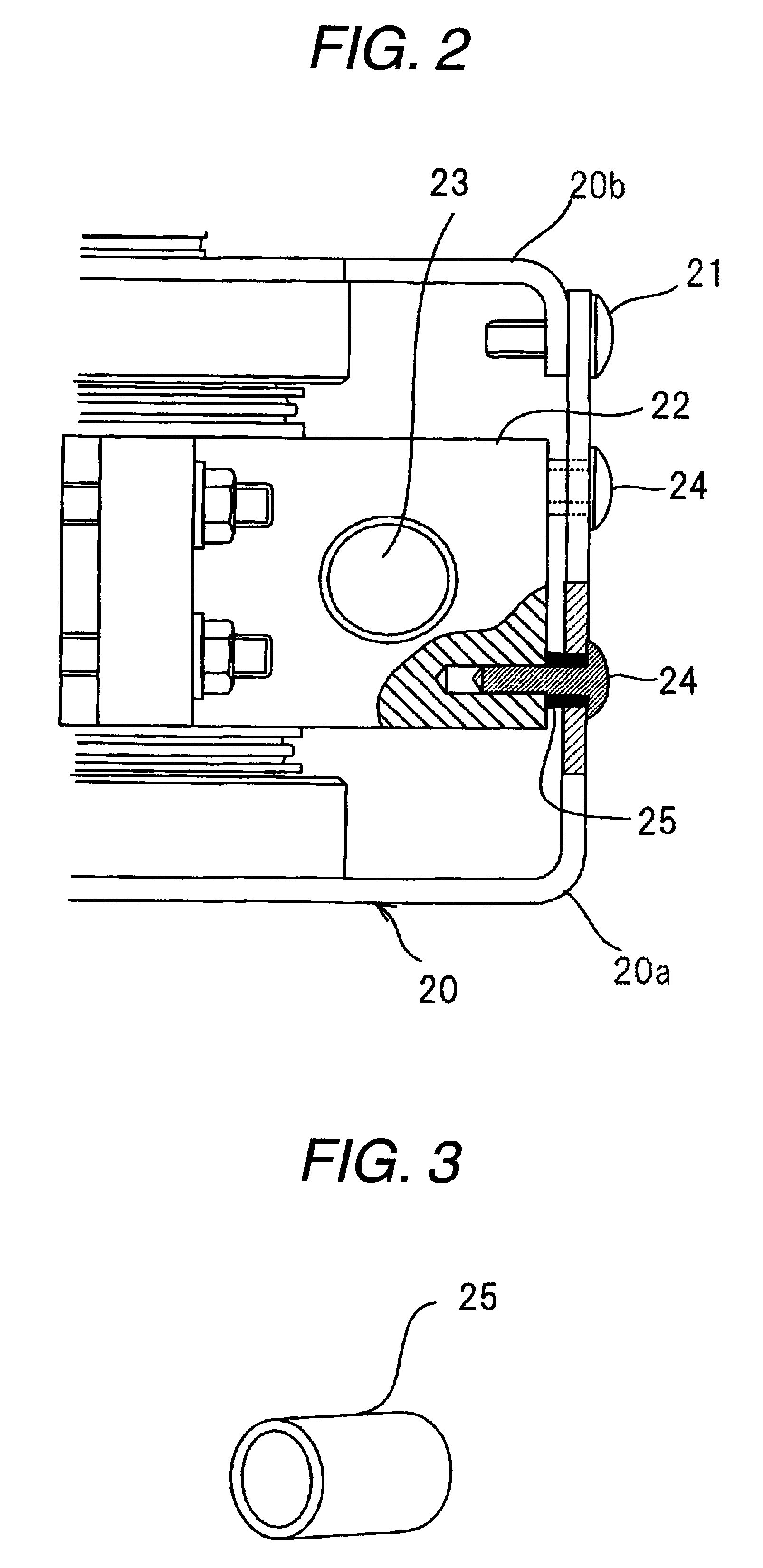 Magnetron with relatively fixed yoke and cooling block by means of a cushioning material and fixing member