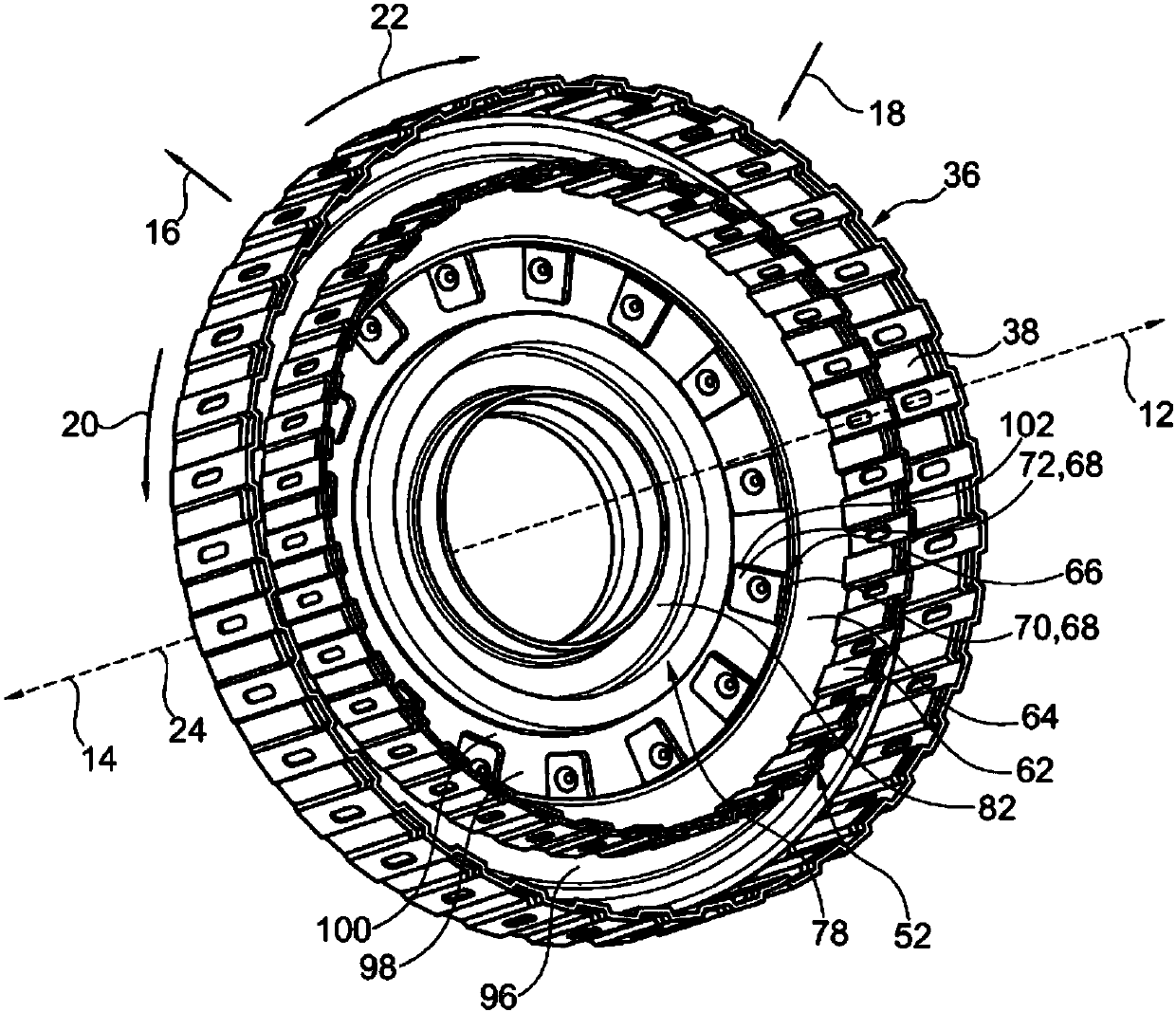 Concentric dual clutch device