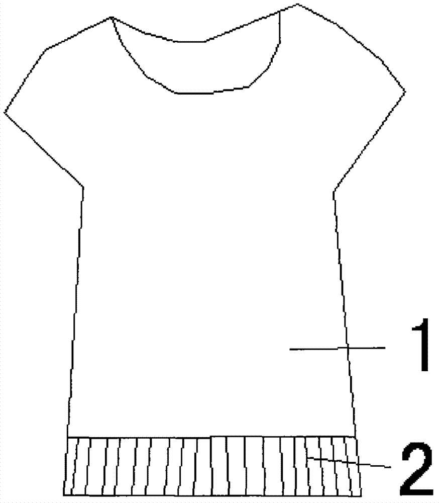 Sweat-free dehumidification T-shirt with hem provided with rubber band