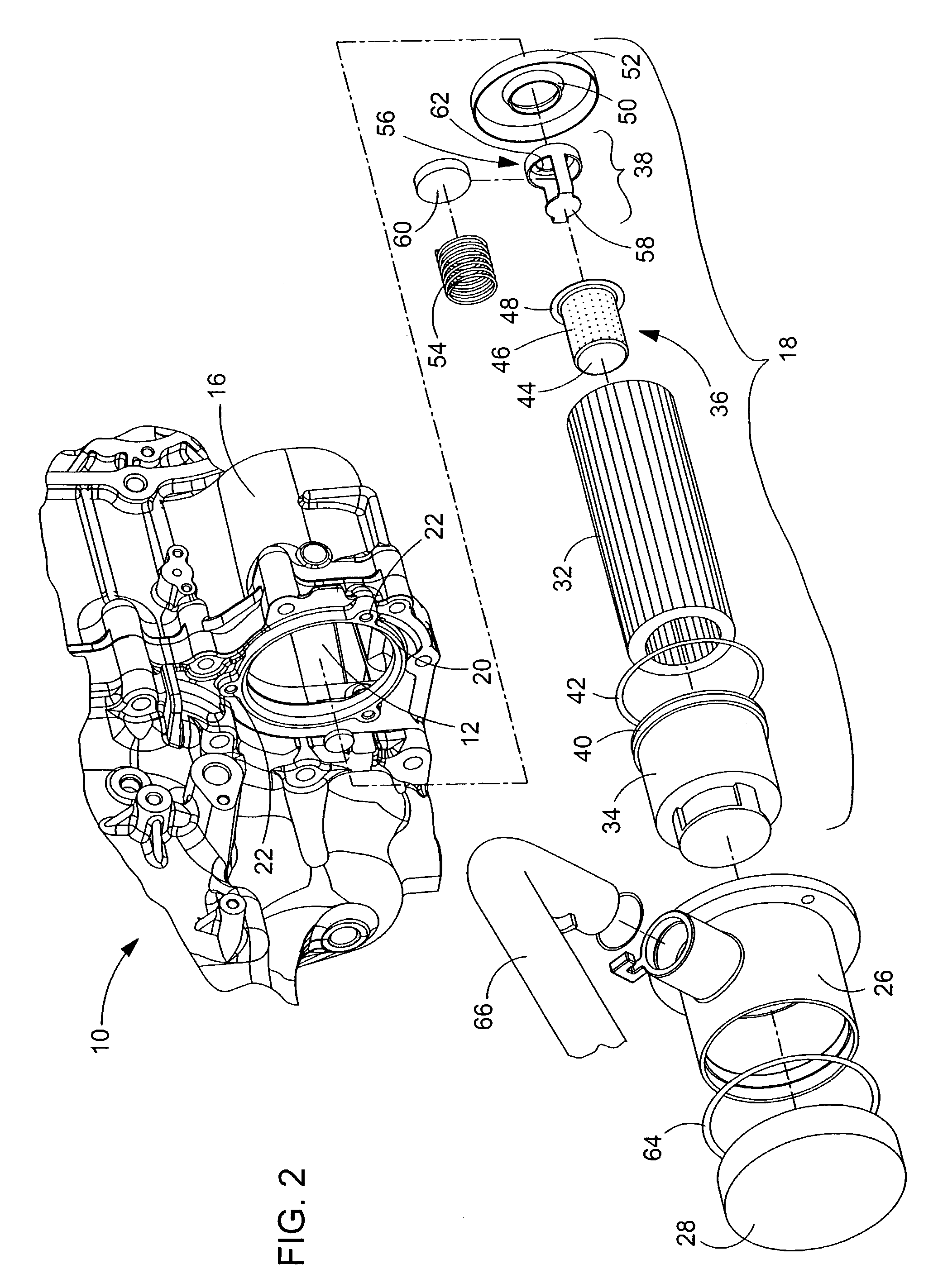 Tank mounted oil filter assembly