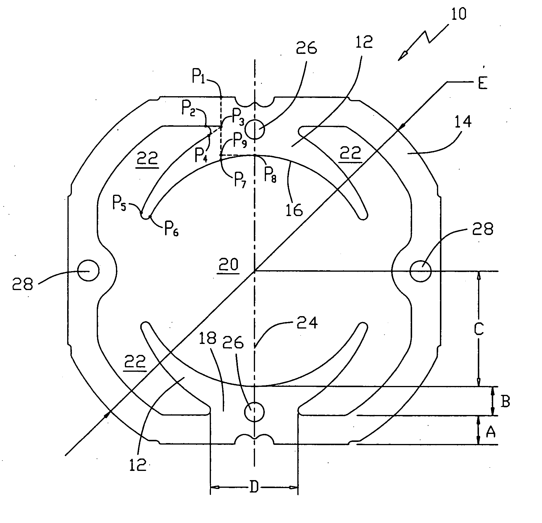 Universal motor and lamination for stator thereof