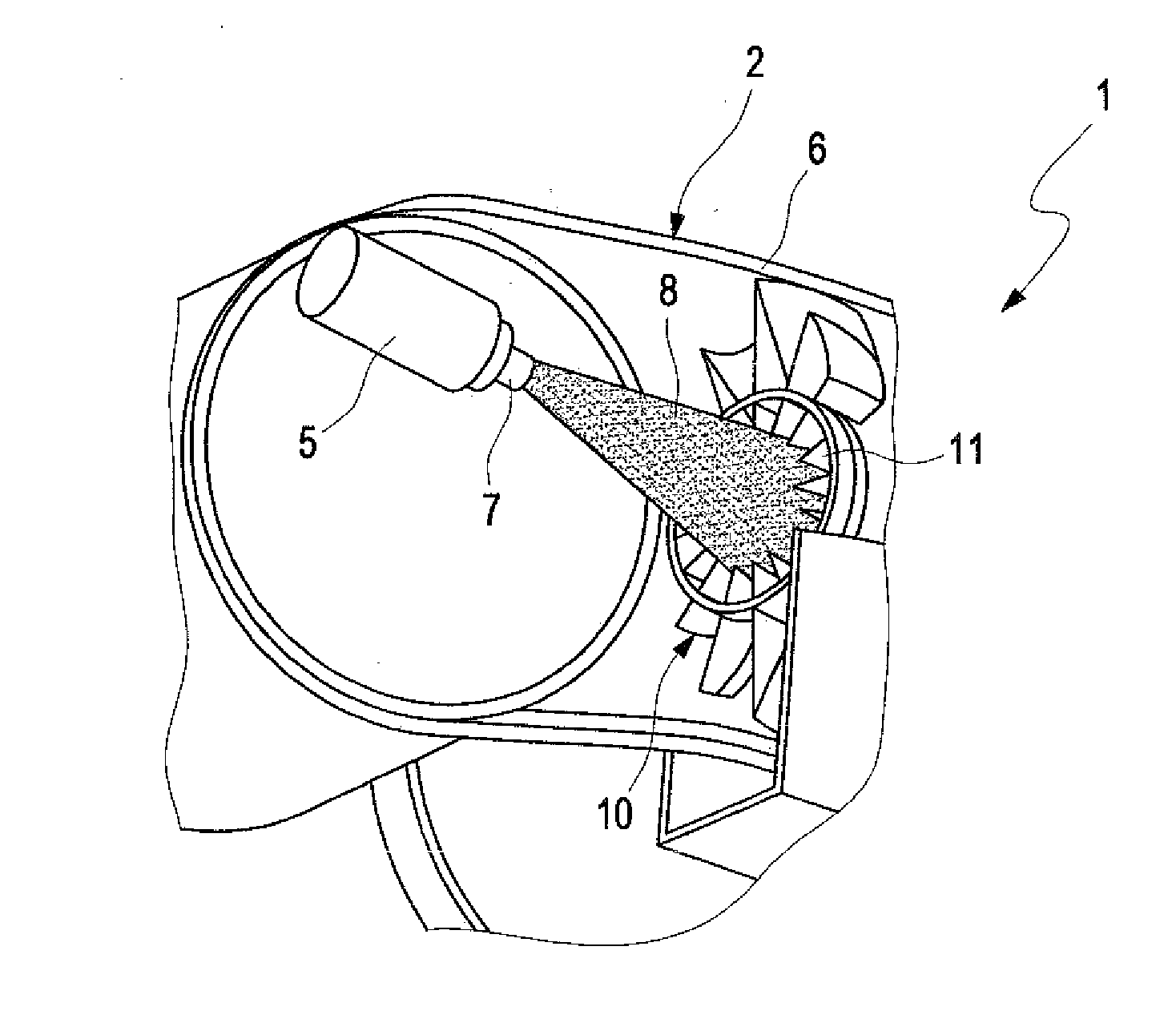 Exhaust system of an internal combustion engine with mixer for a liquid reductant